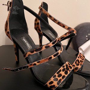 Leopard Open Toe High Heel